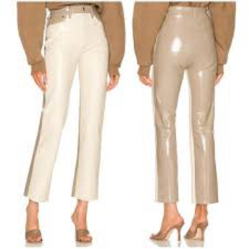 Agolde 90's Pinch Womens Recycled Leather Blend High Rise Straight Leg Jeans